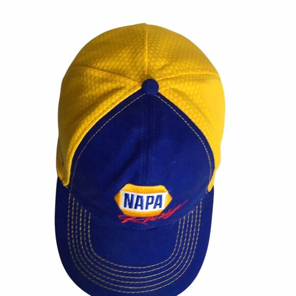 NAPA Racing NASCAR Chase Elliott 9 Trucker Cap Hat Strapback Yellow Blue - Picture 5 of 6